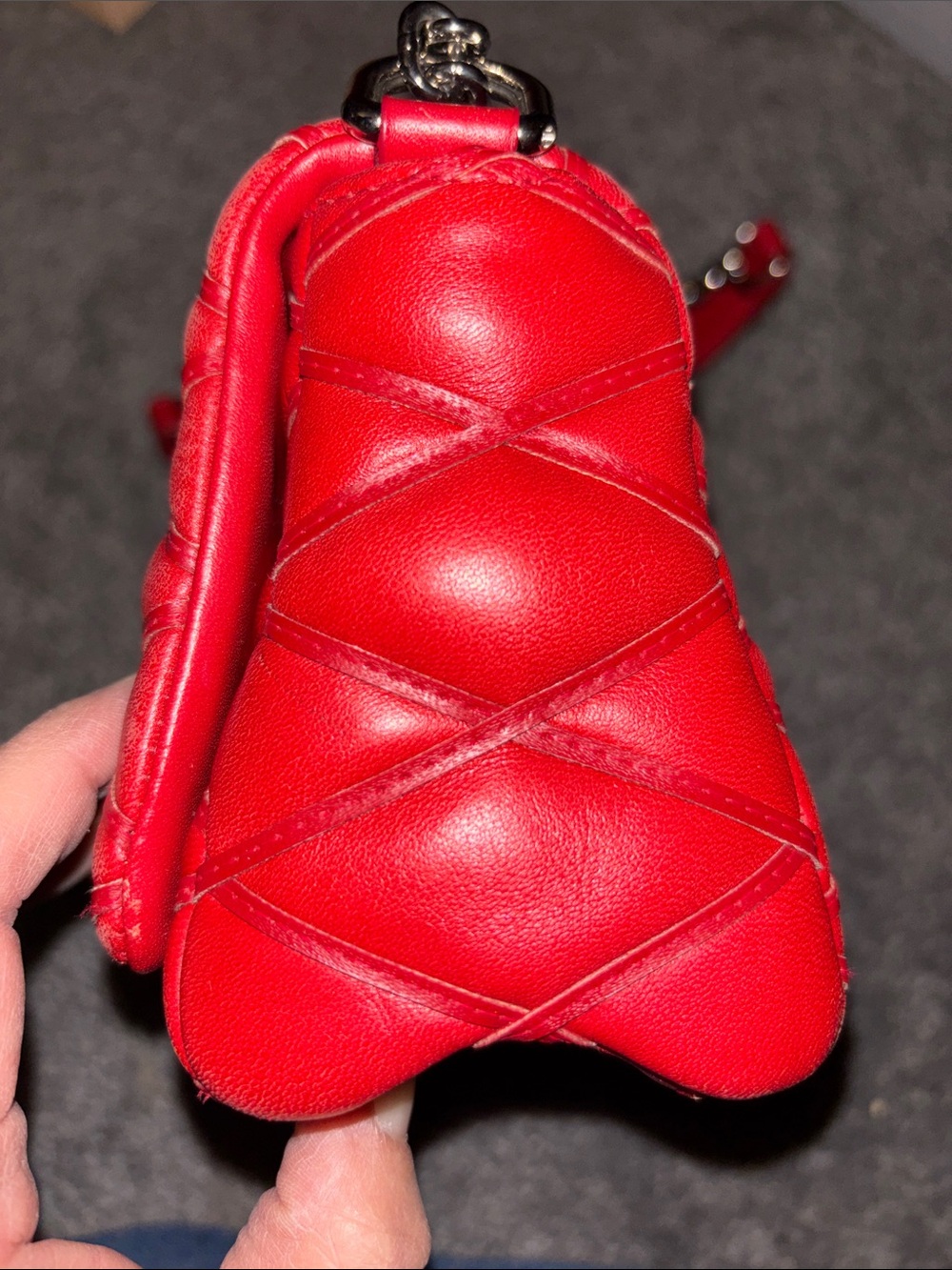 Louis Vuitton Red Quilted Shoulder Bag with Chain Strap - Picture 2 of 10